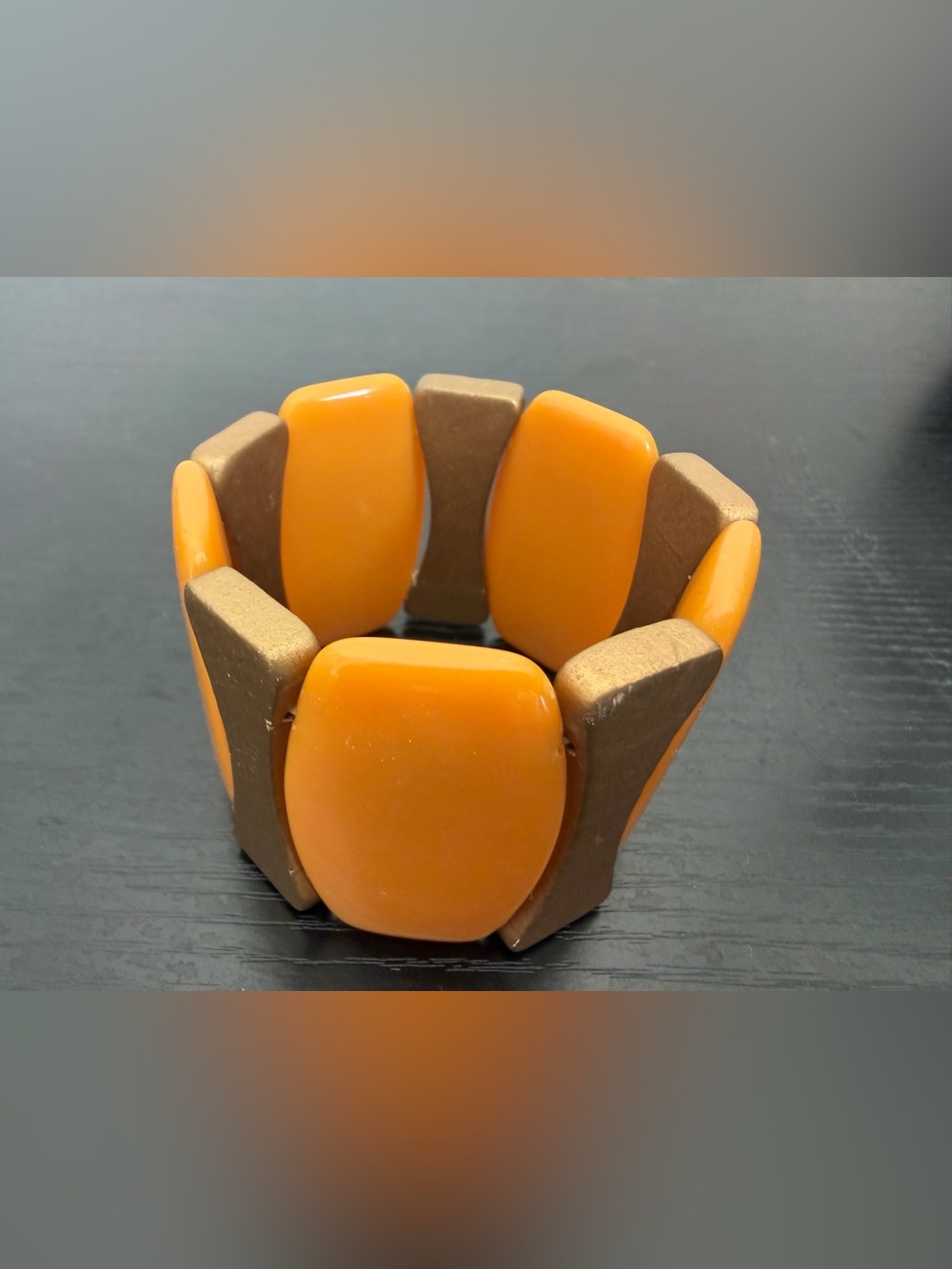 Retro Orange and Gold Bracelet